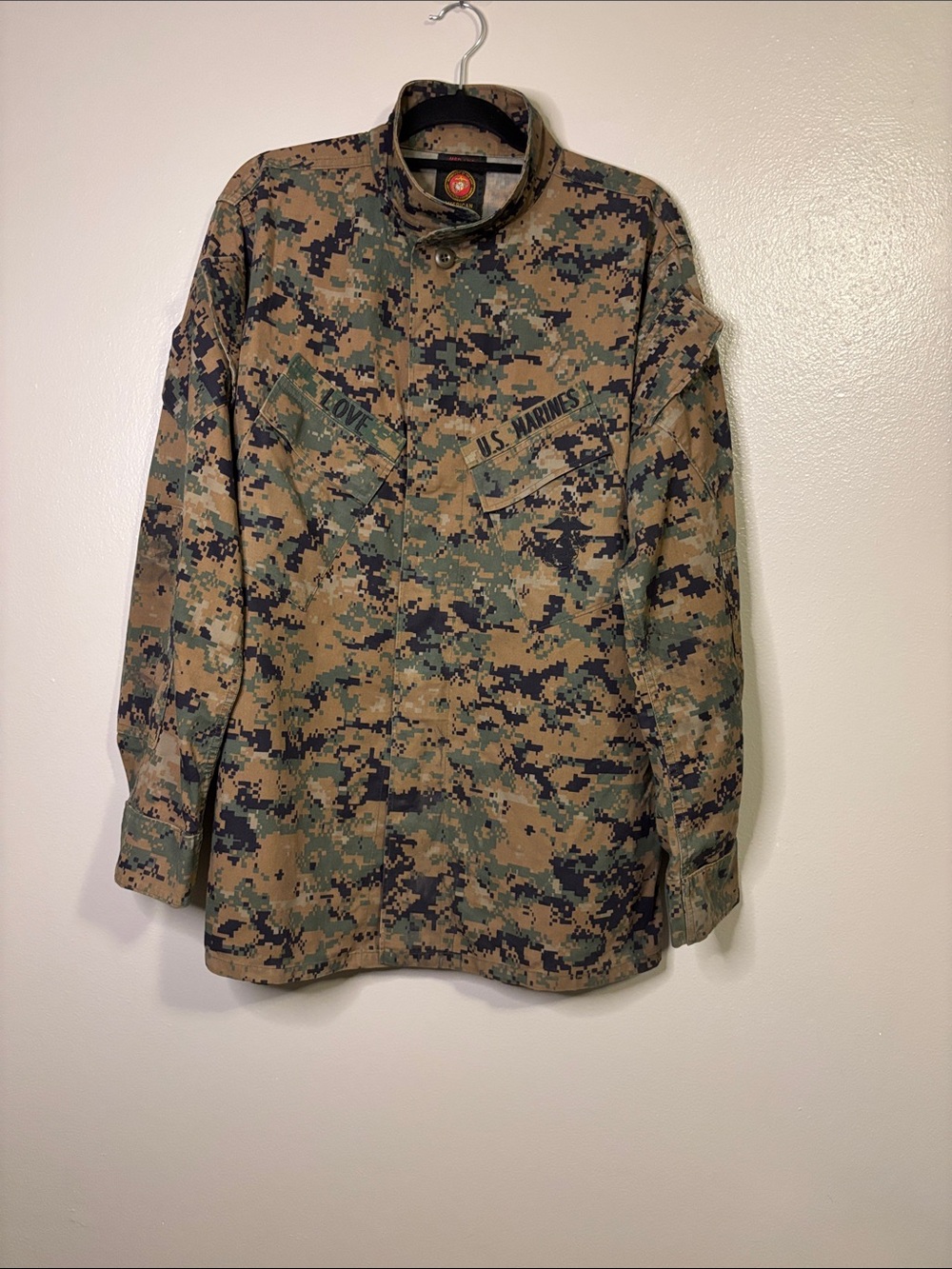 American Apparel Inc. Men's Med- LNG US Marines Digital Camo Button Up Jacket